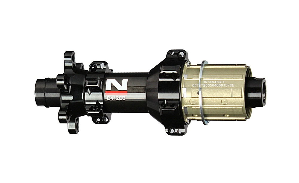 Hinterrad-Nabe Novatec D412CB-X12-A4ALS-11S, schwarz, 24 Löcher