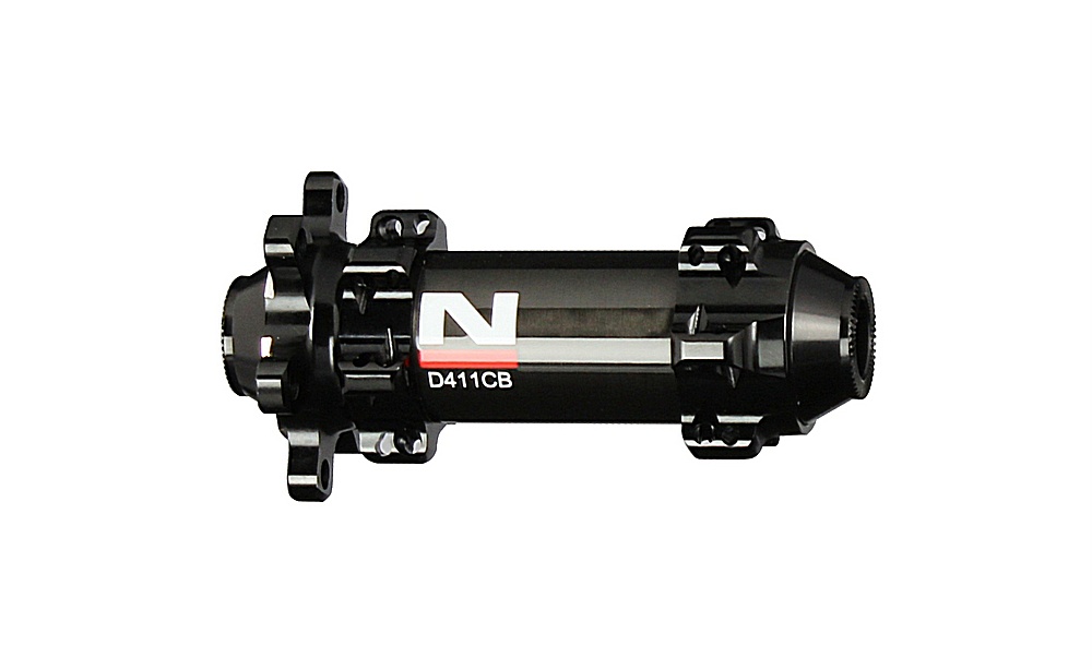 Vordere Scheibennaben Novatec D411CB-12, schwarz, 24 Löcher
