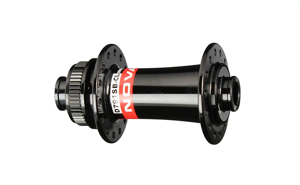 Vorderrad-Diskscheiben-Nabe Novatec D791SB-CL-12, Centerlock, schwarz, 28 Löcher