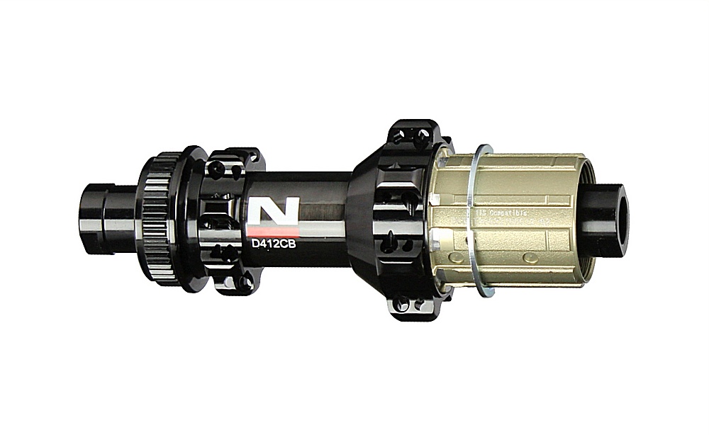 Hinterrad-Diskusnabe Novatec D412CB-CL-X12-A4ALS-11S, Centerlock, schwarz, 28 Schlüsselöffnungen