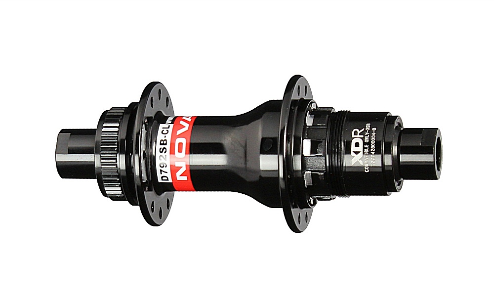 Hinterrad-Nabe Novatec D792SB-CL-X12-A6A-XDR, Centerlock, schwarz, 24 Löcher