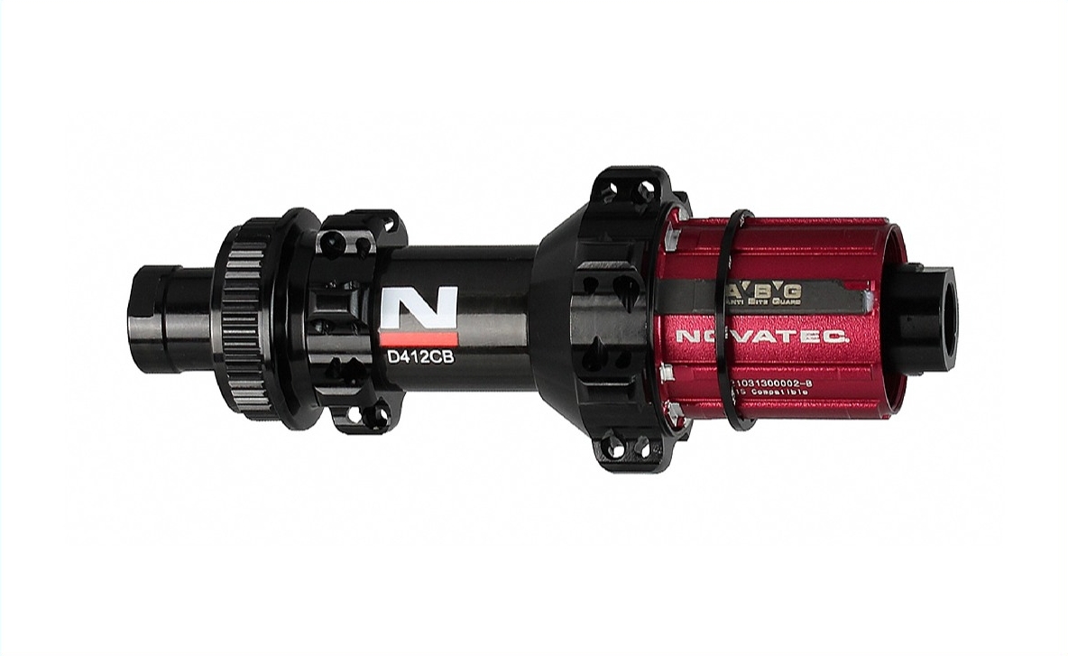 Hinterrad-Nabe Novatec D412CB-CL-X12-A6A-ABG-11S, Centerlock, schwarz, 28 Schlüsselöffnungen