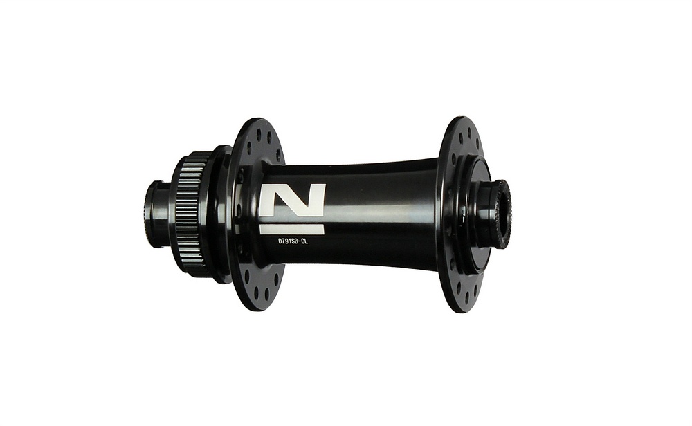 Vordere Scheibenradnabe Novatec D791SB-CL-12, Centerlock, schwarz, 28 Löcher