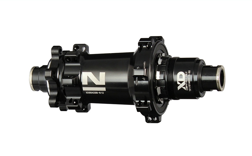 Hinterradnabe Novatec XDS642SB/A-B12-A6A-XD, schwarz, 28 Löcher
