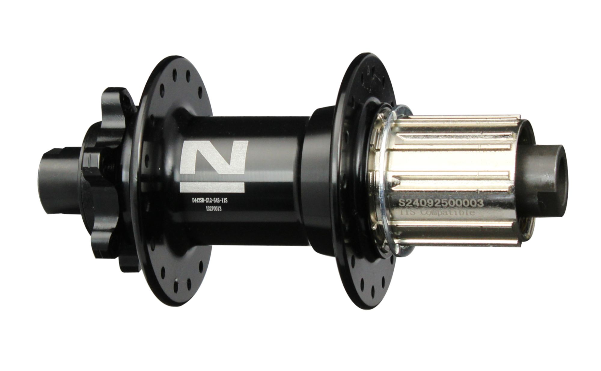 Hinterrad-Diskusnabe Novatec D442SB-X12-S4S-11S, schwarz, 32 Löcher