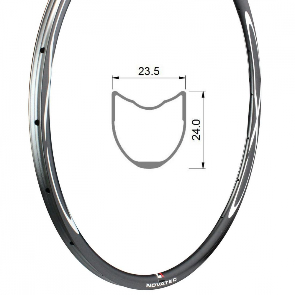 Felge, Leichtmetall, 700C, 24H, CXD-T_U2.1 hinten, 24×23.5, CXD-Logo