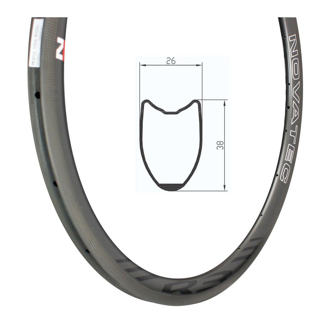 Breites Vorderreifen Rim Carbon R3-T_U2.1 20H (10:10) mit R3-Logo
 – SRV